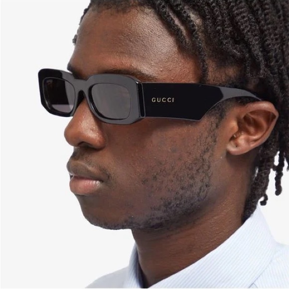 NEW GUCCI SUNGLASSES, SQUARE BLACK UNISEX GUCCI SUNGLASSES - Picture 6 of 16